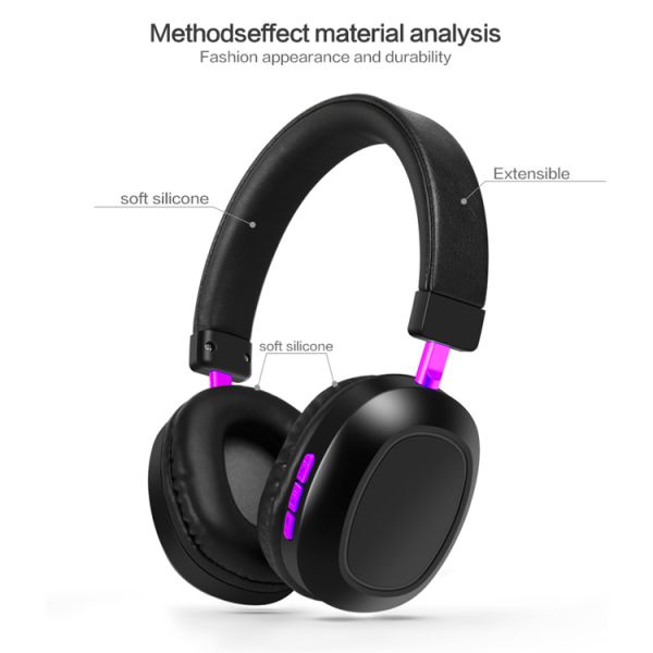 Black V5.1 3.7V Stereo Wired Bluetooth Headsets For Mobile Phones