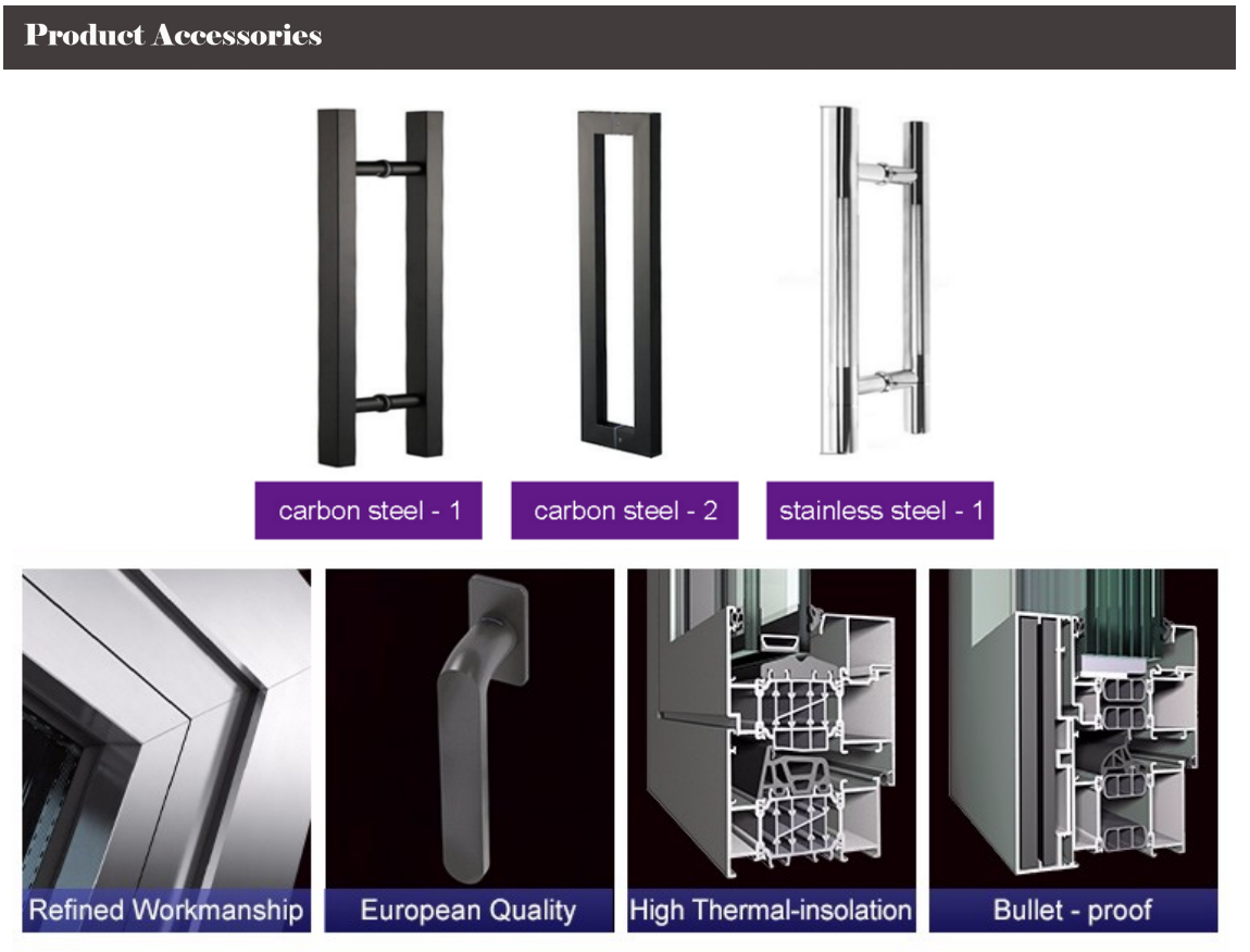 Black Anodized Frame Aluminum Pivot Door Horizontal Middle Turning