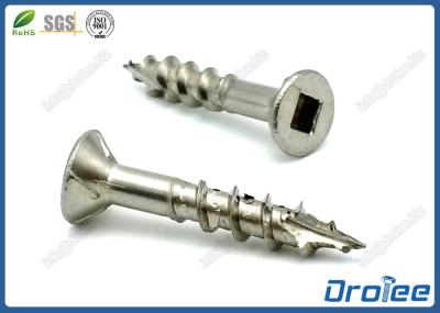 304/316 Stainless Steel Countersunk Head Square Drive Deck Screw w/ 4 Ribs