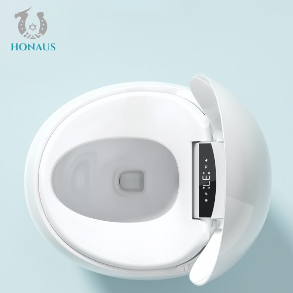 Egg Shape Smart Intelligent Toilet Digital Display Ceramic Multi Function