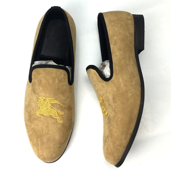 Tassel Mens Velvet Loafers Embroidered With Rubber Outsole