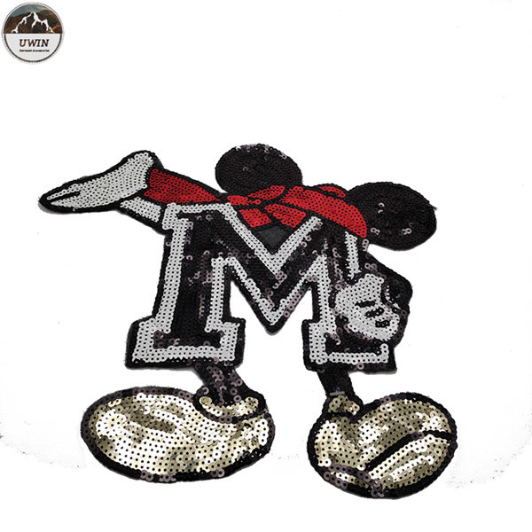 Popular Mickey Mouse Sew On Patch , Durable Disney Embroidered Patches