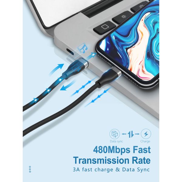 60w тип нейлон USB PD 20V 3A длины зарядного кабеля 1Ft c заплетенный для xiaomi mI4C