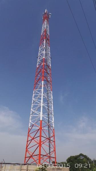 3 forTelecommunication de aço tubular da torre da transmissão dos pés Q235