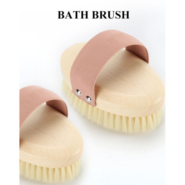Customized Dry Massage Brush Synthetic Fiber Nylon Mixed Bristle Body Brush