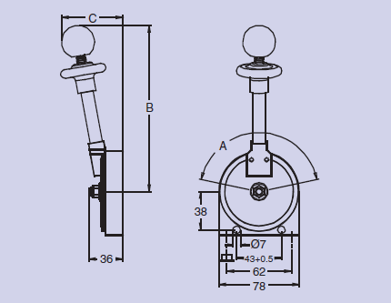Tipo push pull mecânico do dever da luz da alavanca de controle com disponível travando os reténs
