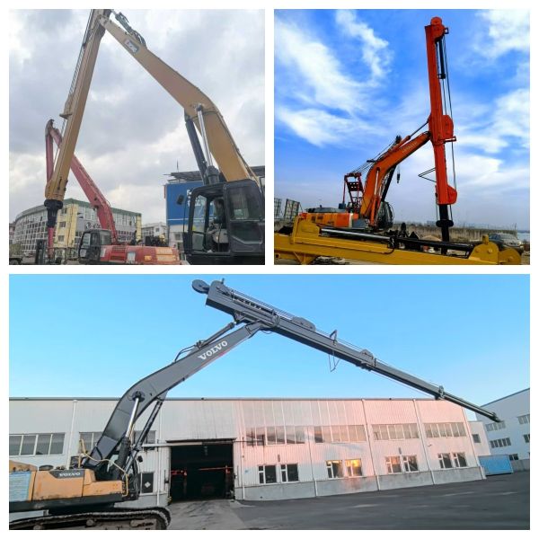 Excavator Telescoping Boom 3 Section Extendable Arm Used For 20 -40 Tons Excavator For Dredging Work