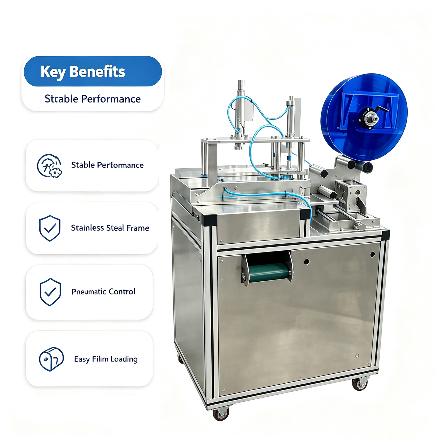 Blue Bubble Wrapping Equipment Automatic Toilet Block Packaging Machine