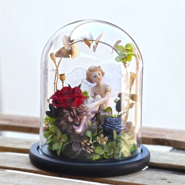 Wholsales Fashion Best Gifts Preserved Rose Preserved Flowers Angel′s Love in Glass Dome