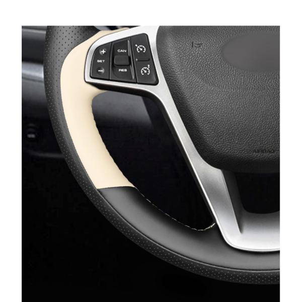 MEWANT Auto Parts For Lada Vesta 2015-2020 / Xray 2015-2020 Car Hand Stitching Genuine Leather Steering Wheel Cover Logo Custom