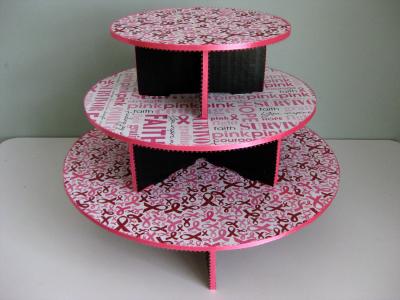 Patterned Decorative Cupcake Stands , Commercial Disposable Cupcake Tier Stand