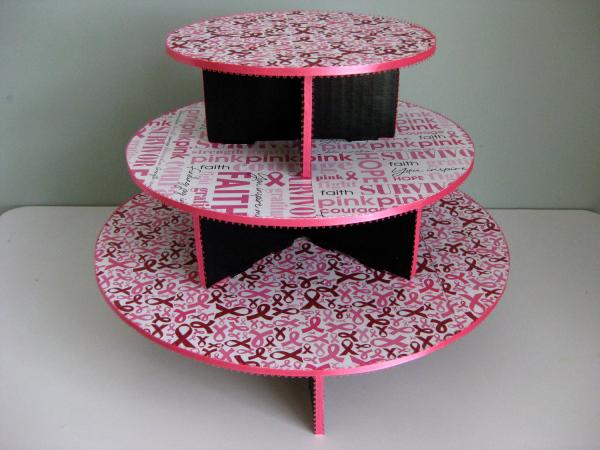 Patterned Decorative Cupcake Stands , Commercial Disposable Cupcake Tier Stand