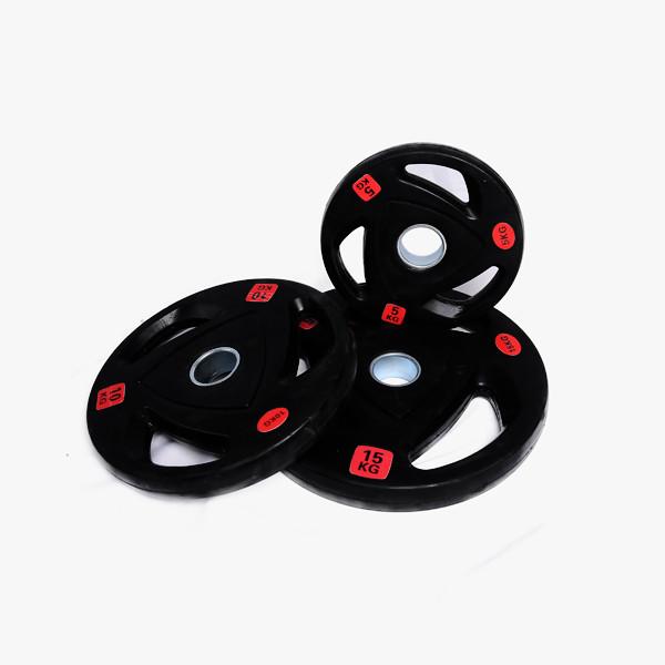 Cast Iron 2.5kg Black Gym Barbell Weight Plate , Rubber Coated Barbell Bumper Plates