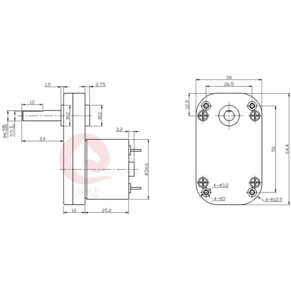 Мотора оружия фасции коробки передач мотора 12V/24V редуктора DC JQM-65SS3525 mop микро- электрический