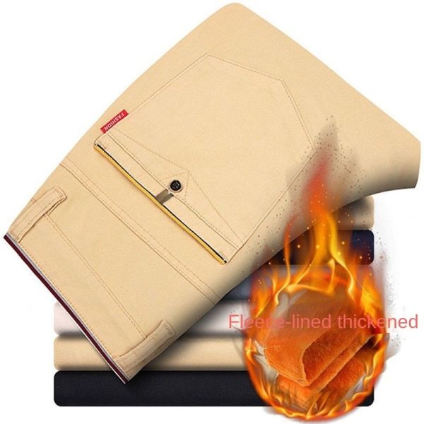 2023 Men's Casual Pants in Pencil Pants Pattern with Fly Opening and Zip Placket