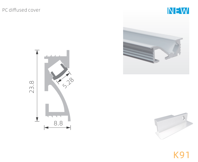 PCB 5mm T5 6063 Linear Light LED Profile