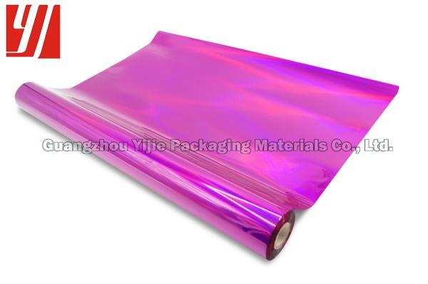 Folha holográfica cor-de-rosa do laser 1.28m*180m para a etiqueta
