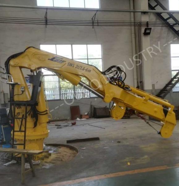 Steel Structure 2t Marine Cranes Hydraulic 6m Bending Boom For Offshore
