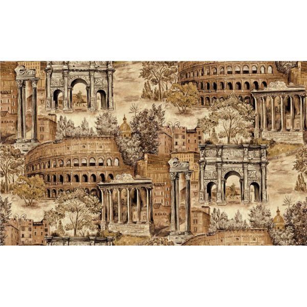 Waterproof Pvc Vinyl Deep Embossed Wallpaper Washable With City Pattern