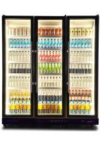 880L Supermercado Display Cooler Dynamic Cooling Tricolor LED Light Vertical Dazzle Chiller de bebidas pretas