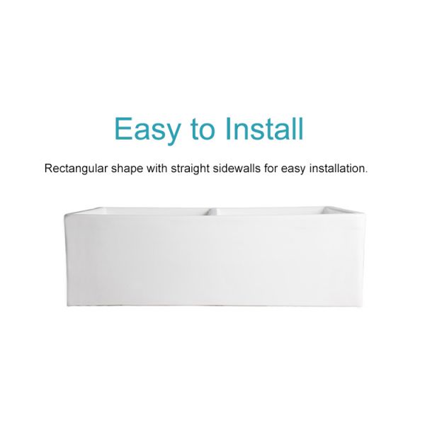 33 Inch Undermount Farmhouse Bathroom Double Sink White Big Ceramic Kitchen