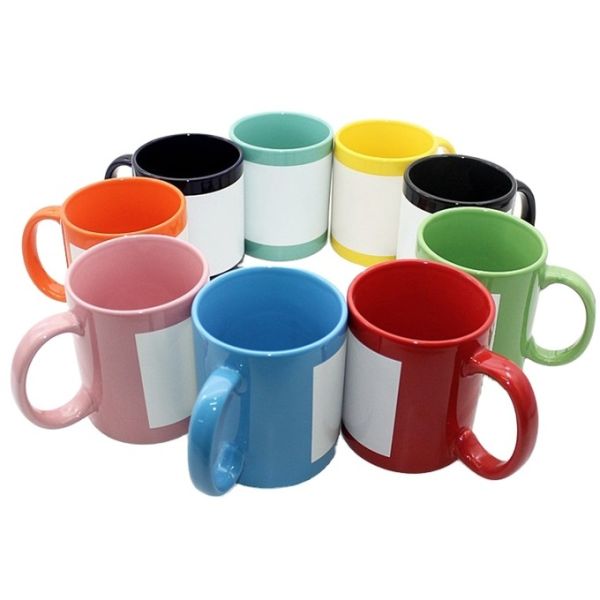 11oz Sublimation Ceramic Coffee Mug With White Patch Bulk Sublimation Mugs