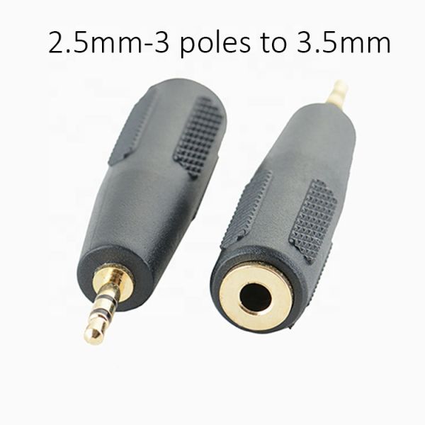 3 Poles TRS Jack Male to Female 2.5 to 3.5 Audio Adapter