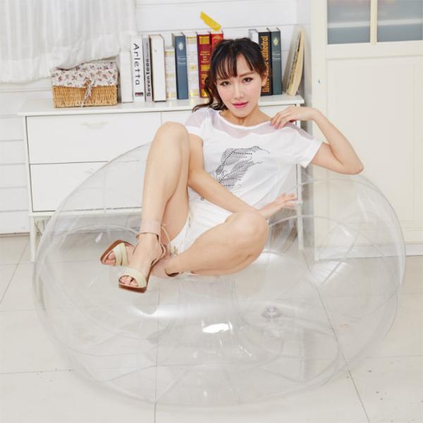 0Sofá de balão transparente de PVC de 0,2 mm 1 m para crianças brincarem ou sentarem-se na relva