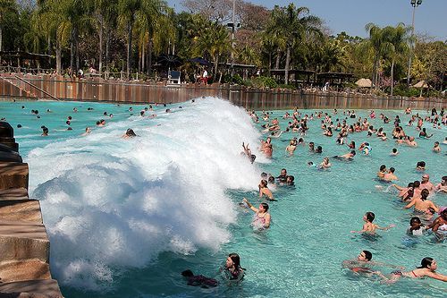 Thrilling Wave Heights Water Park Tsunami Wave Pool Commercial Simulated Surfing Machine