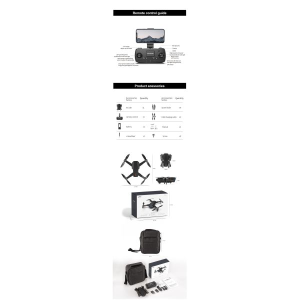 Folding 5G Brushless GPS Drone with 6K HD Camera and 90 Degree Dual Lens Remote Control