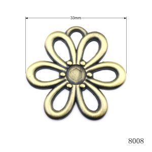 Brushed Anti Brass Flower Shape Metal Logo Tag Zinc Alloy Tags For Handbags Hardware Accessories