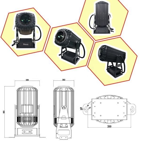 Advertising Outdoor 600w 1000 Watt LED Logo Gobo Ocean Water Wave Projection Light Gobo Projector