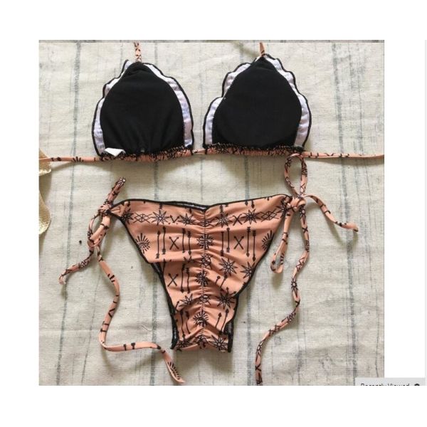 Swimwear button 2018 Sexy Bikinis women swimsuit brazilian woman Bandeau Push up Vintage Bikini Set Biquini beachwear