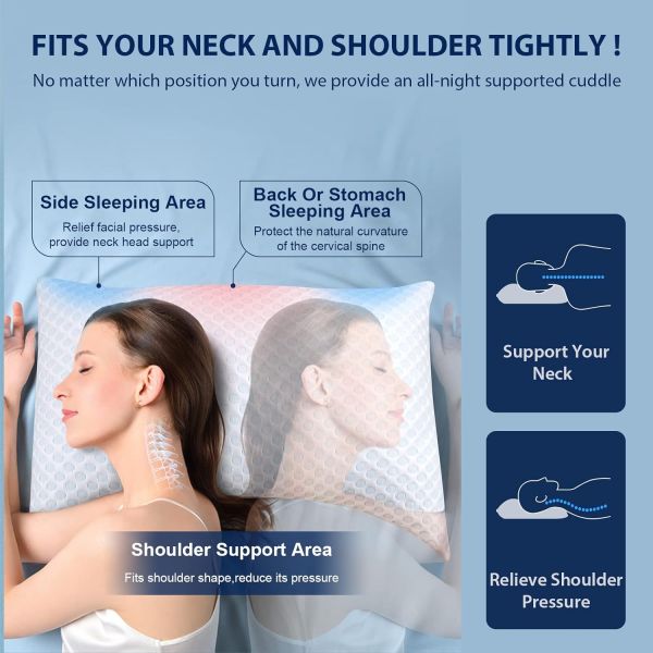 Cooling Case Pain Pillow Customized Color Memory Foam Orthopedic Bed Pillow for Sleeping