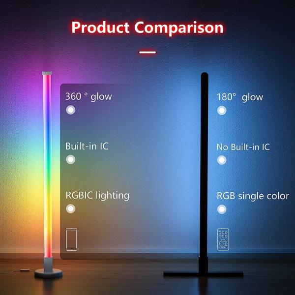 RGB Colorful Remote Control LED Floor Lamp for Bedroom Decorative Ambient Light 1.5m