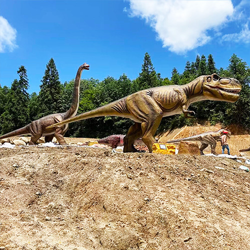 Outdoor Animated Christmas Life Size Animatronic Dinosaurs Yard Decoration With Remote Control