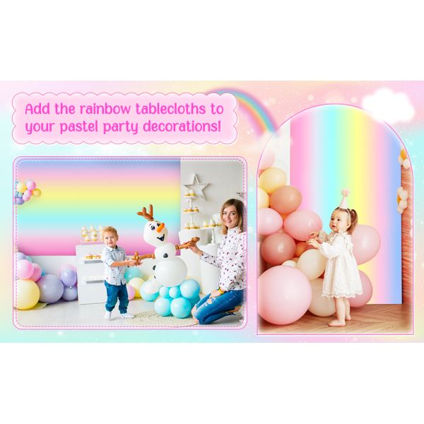 Christmas Tablecloth Plastic Jumbo Disposable Table Cover with Colorful Design Santa Claus Snowflakes