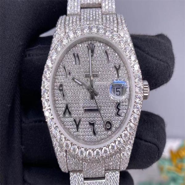 Saída congelada completa Vvs Diamond Watch do conflito de Rolex do relógio de Hip Hop 3EX Moissanite