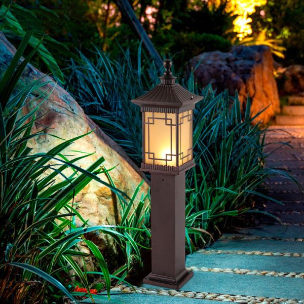 lampes extérieures de pelouse pour le poteau de haute qualité galvanisé à chaud d'acier inoxydable de tuyau d'acier d'installation facile de décoration