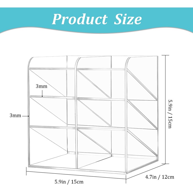 Acrylic Transparent Display Shelf Three-Layer Rectangle for Office and Household Book Pen Storage for Jewelry Display