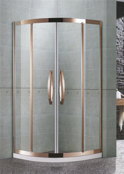 304 Stainless Steel Quadrant Shower Enclosures Rose Gold Two sliding glass