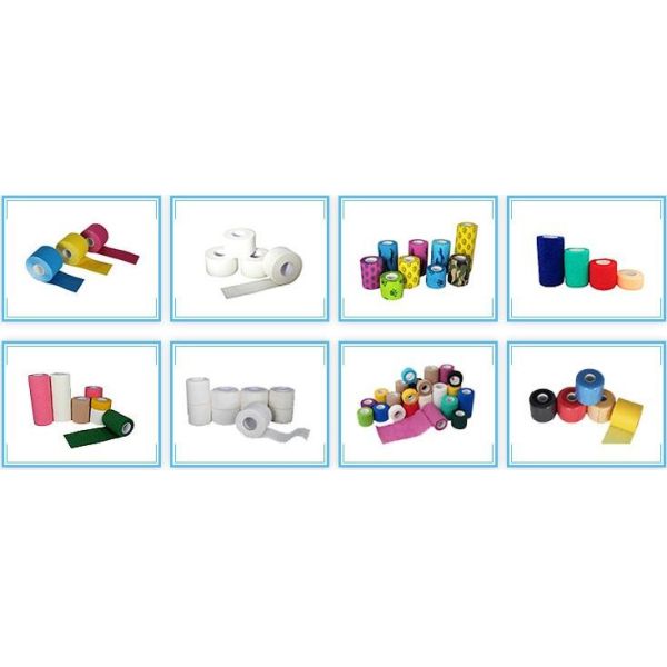 Delicate colors nonwoven cohesive elastic bandage, Extra strong porous custom print nonwoven cohesive bandage hospital t