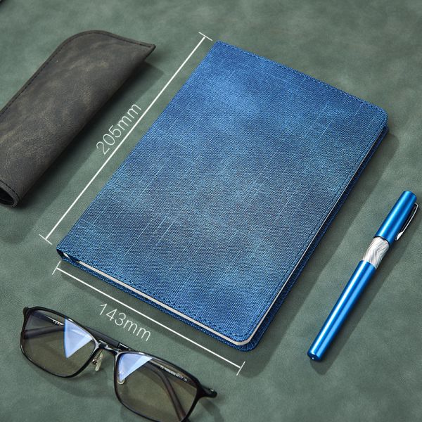 Logotipo personalizado A5 Couro Empresarial Papeleria de Escritório Costura De Enlace Bloco de Notas Conjunto de Caixa Regalo