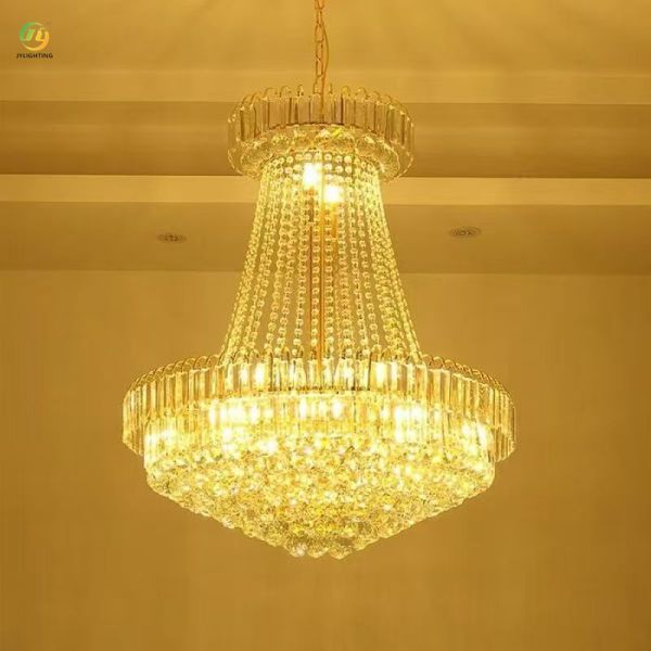 JYLIGHTING Modern Golden Crystal Living Room Chandelier Design Light Luxury Home Bedroom Lamp Corridor Box Restaurant Crystal Pendant Light