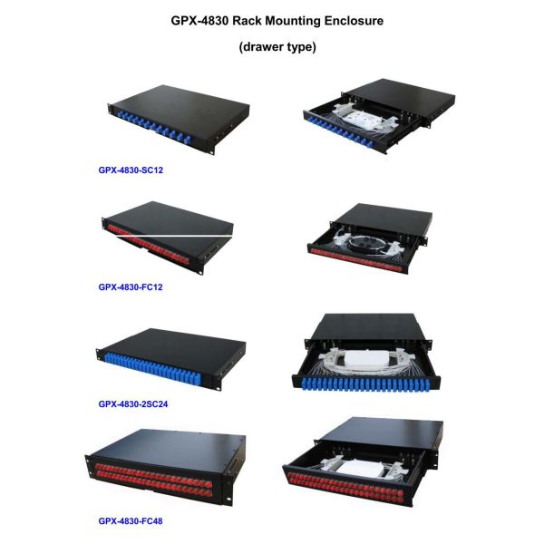Black Fiber Optic Distribution Box , Fiber Optic Distribution Unit