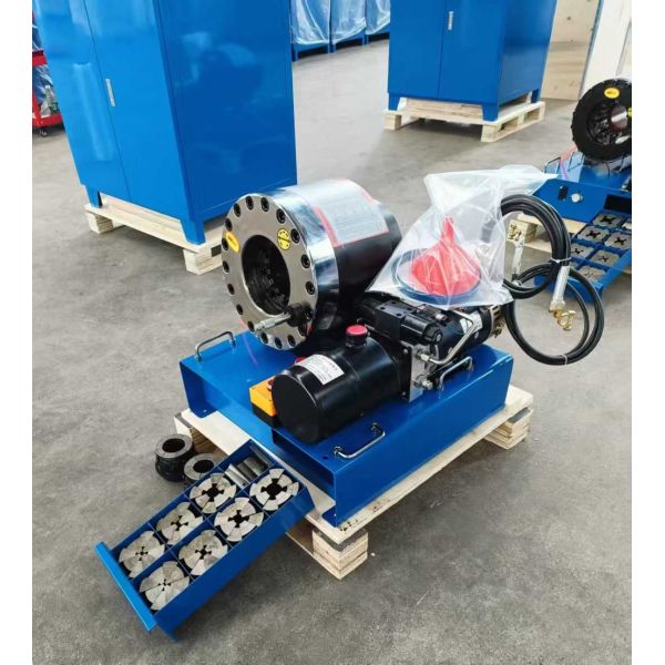 2 Inch 12V/24V Voltage Hydraulic Hose Crimping Machine With 600T Crimping Force 10 Dies And 6-51mm Range For Car Loading