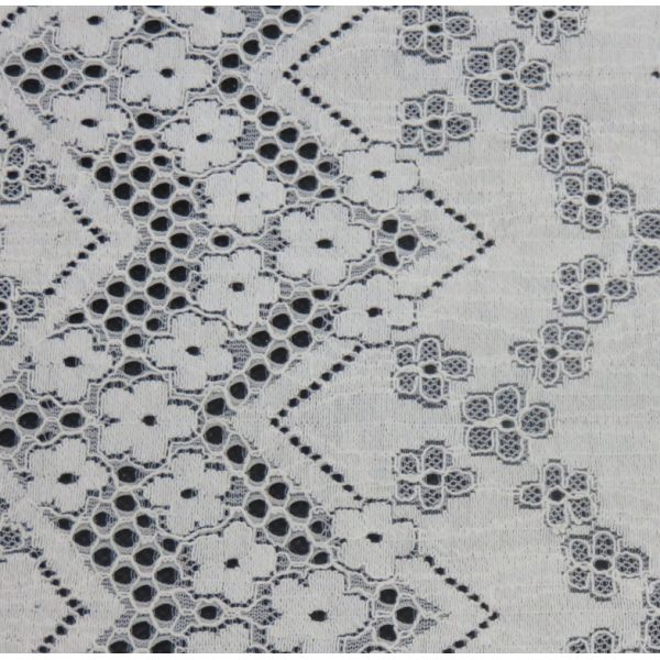 Floral Line Holes Cotton Nylon Lace Fabric For Ladies Dressing  150CM Width