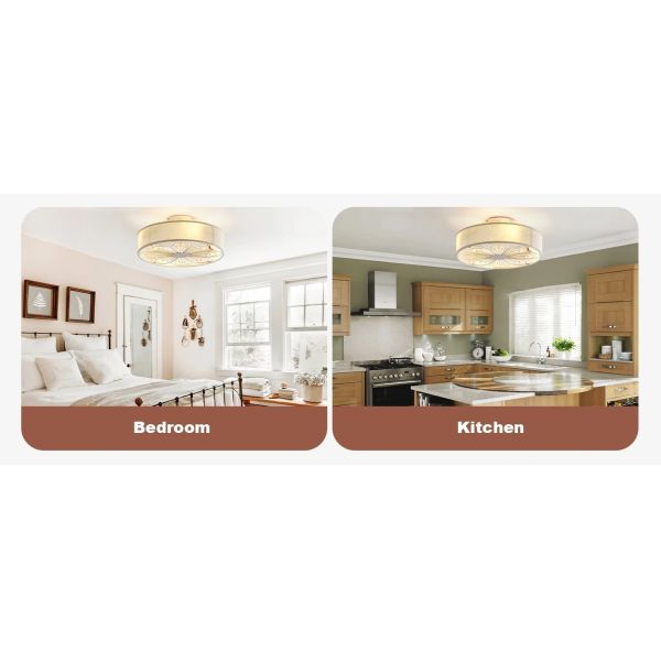 Indoor Remote Control 6-Speed living room 19 Inch Fabric Craft Ceiling Fan With Light (WH-CLL-60)