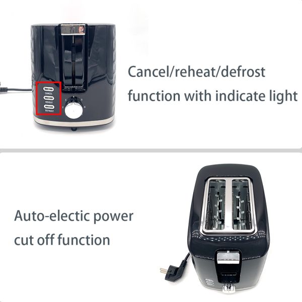 New design black housing 2 slice toaster toaster sandwich maker