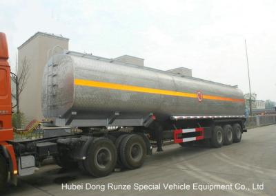 Liquid Alkali Tanker Trailer With Stainless Steel Polished Tank For Sodium Hydroxide